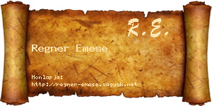 Regner Emese névjegykártya